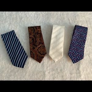 4 Designer Ties - 2 Canali, Brioni & Ferragamo